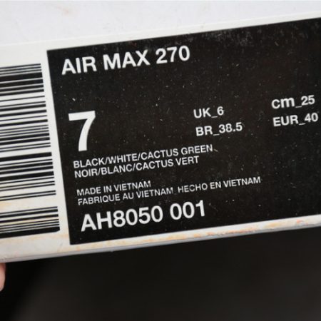 NIKE Air Max 270 DUSTY CACTUS Black/Dusty Cactus-White AH8050-001 - Image 11