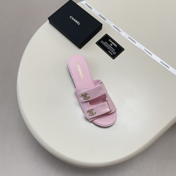 Chanel 26P Double C Diamond Buckle Velcro Slippers