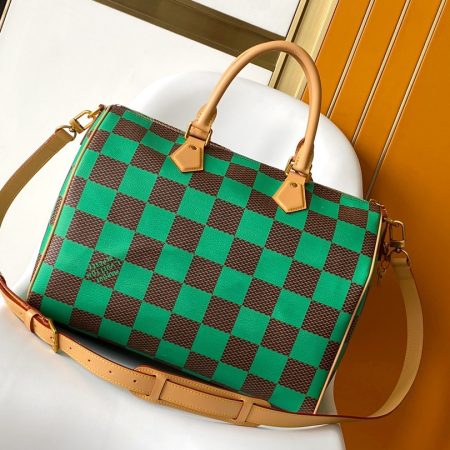 LV Damier Pop Speedy Bandoulière 40 Bag Jaune Mat - Image 4