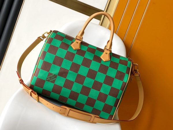 LV Damier Pop Speedy Bandoulière 40 Bag Jaune Mat