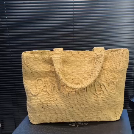 Saint Laurent Straw Tote Bag