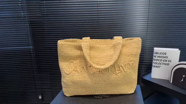 Saint Laurent Straw Tote Bag