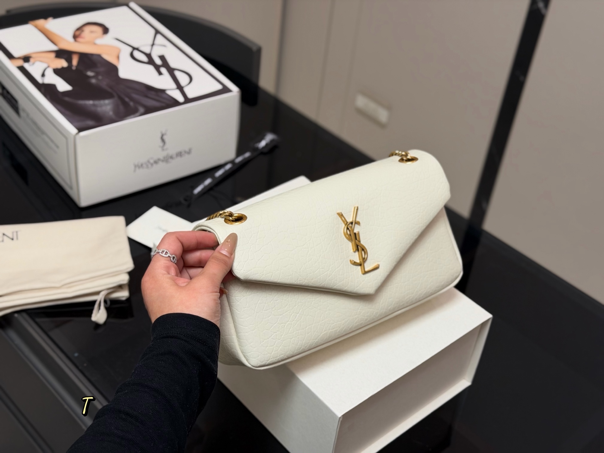 Saint Laurent Large Calypso Shoulder Bag - Image 2