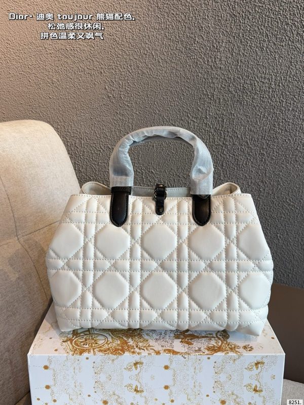 Dior Toujours White Macrocannage Bag