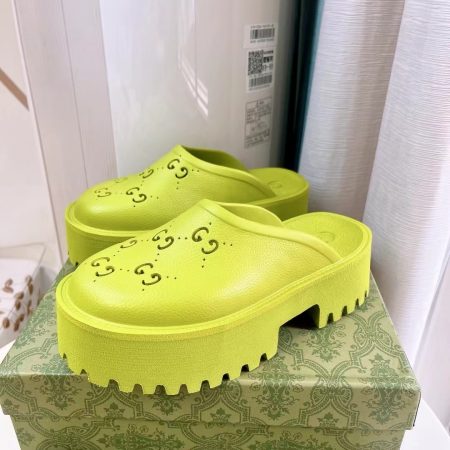 Gucci Shoes Hollow Double G Rubber Thick Slide Sandal - Image 4