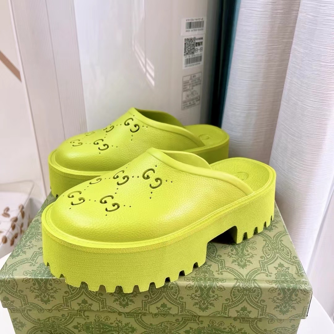 Gucci Shoes Hollow Double G Rubber Thick Slide Sandal - Image 4