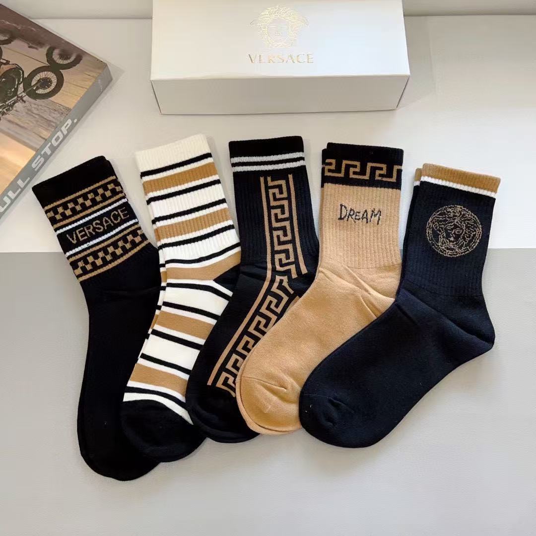 Versace Thigh-High Stockings [5 pairs per box] - Image 1