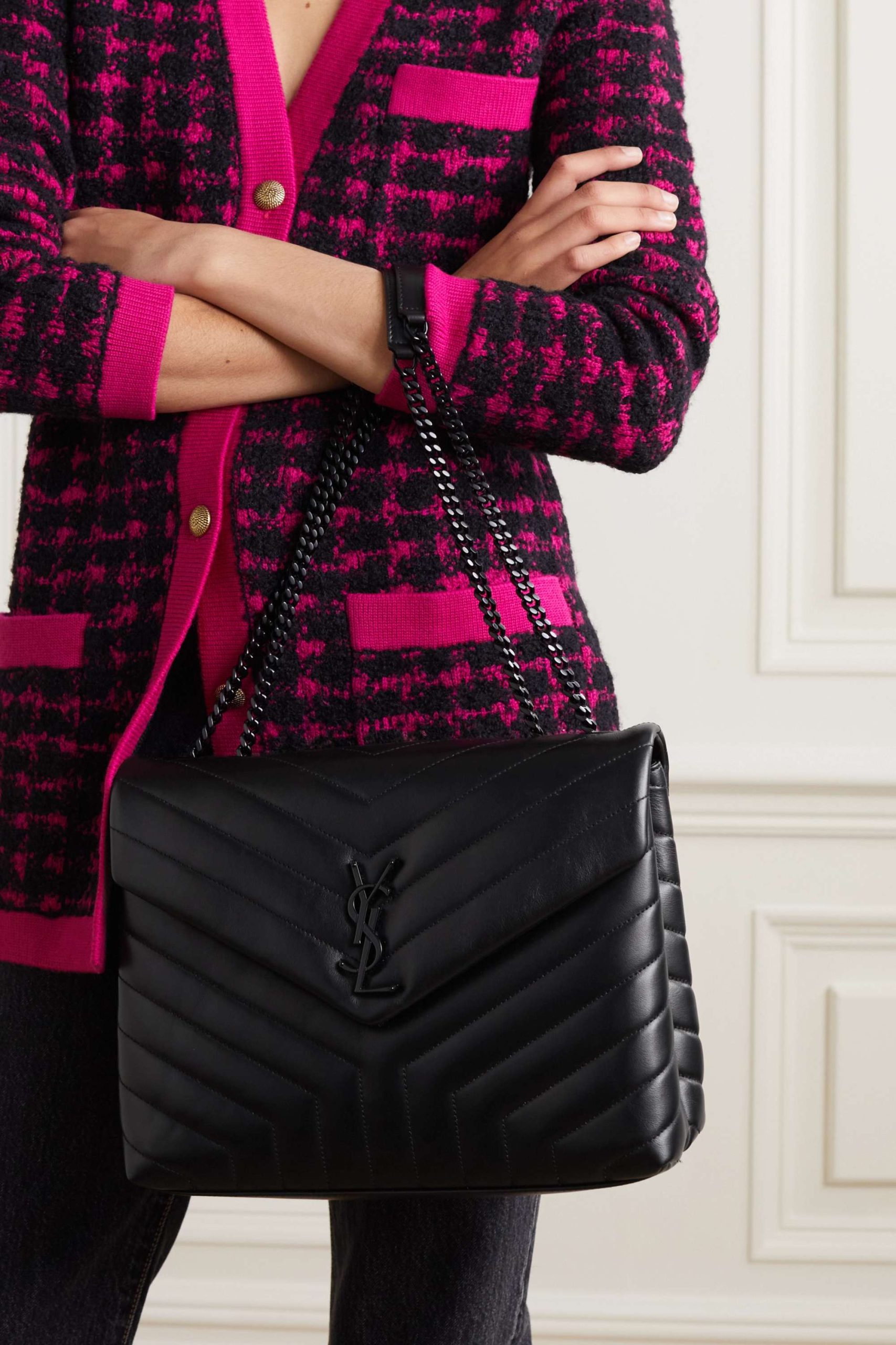 SAINT LAURENT Loulou medium quilted leather shoulder bag black - Image 6