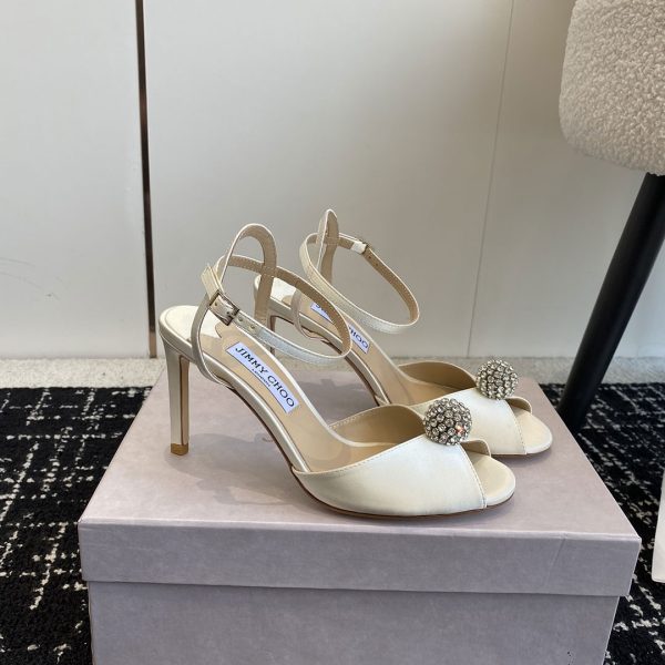 Jimmy Choo Sacora Leather Slingshot Fashion Buckle Slide Sandal