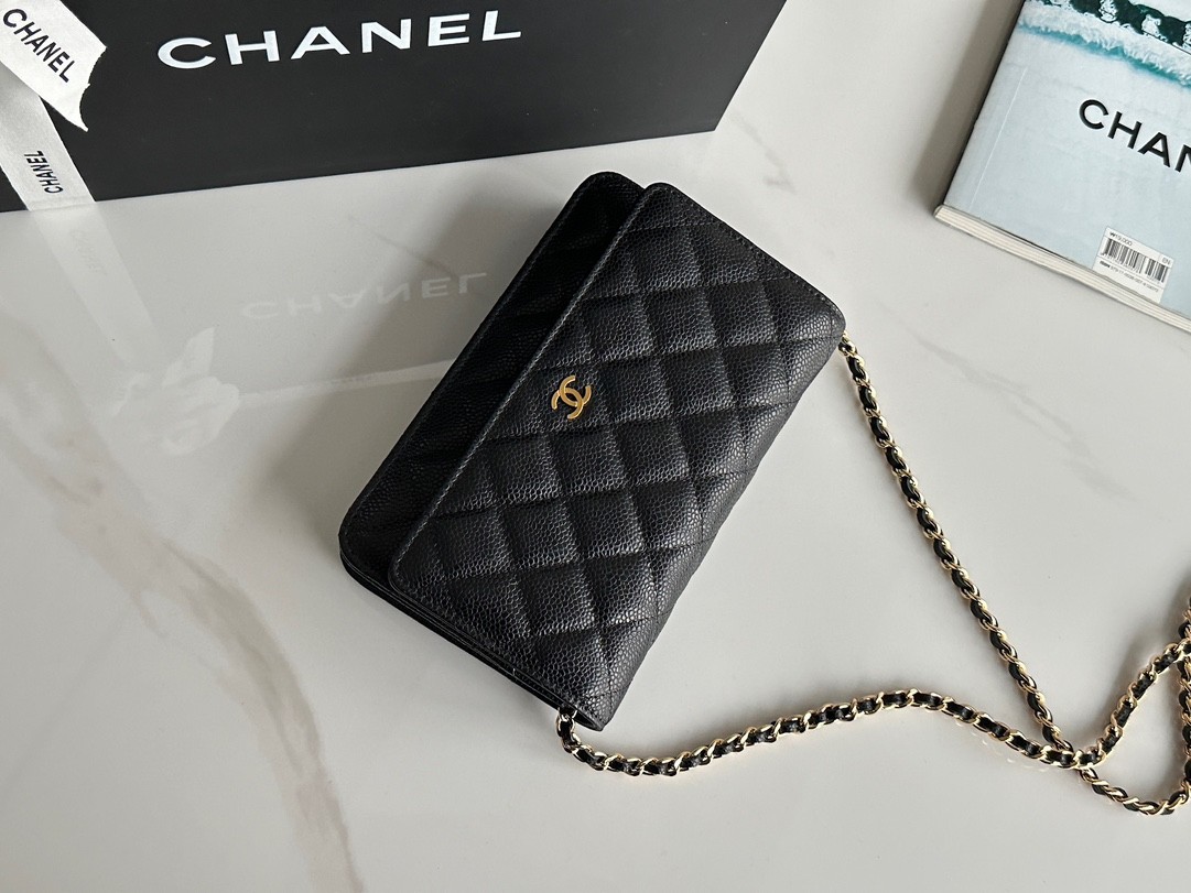 Chanel Classic Wallet on Chain Quilted Caviar - Image 4