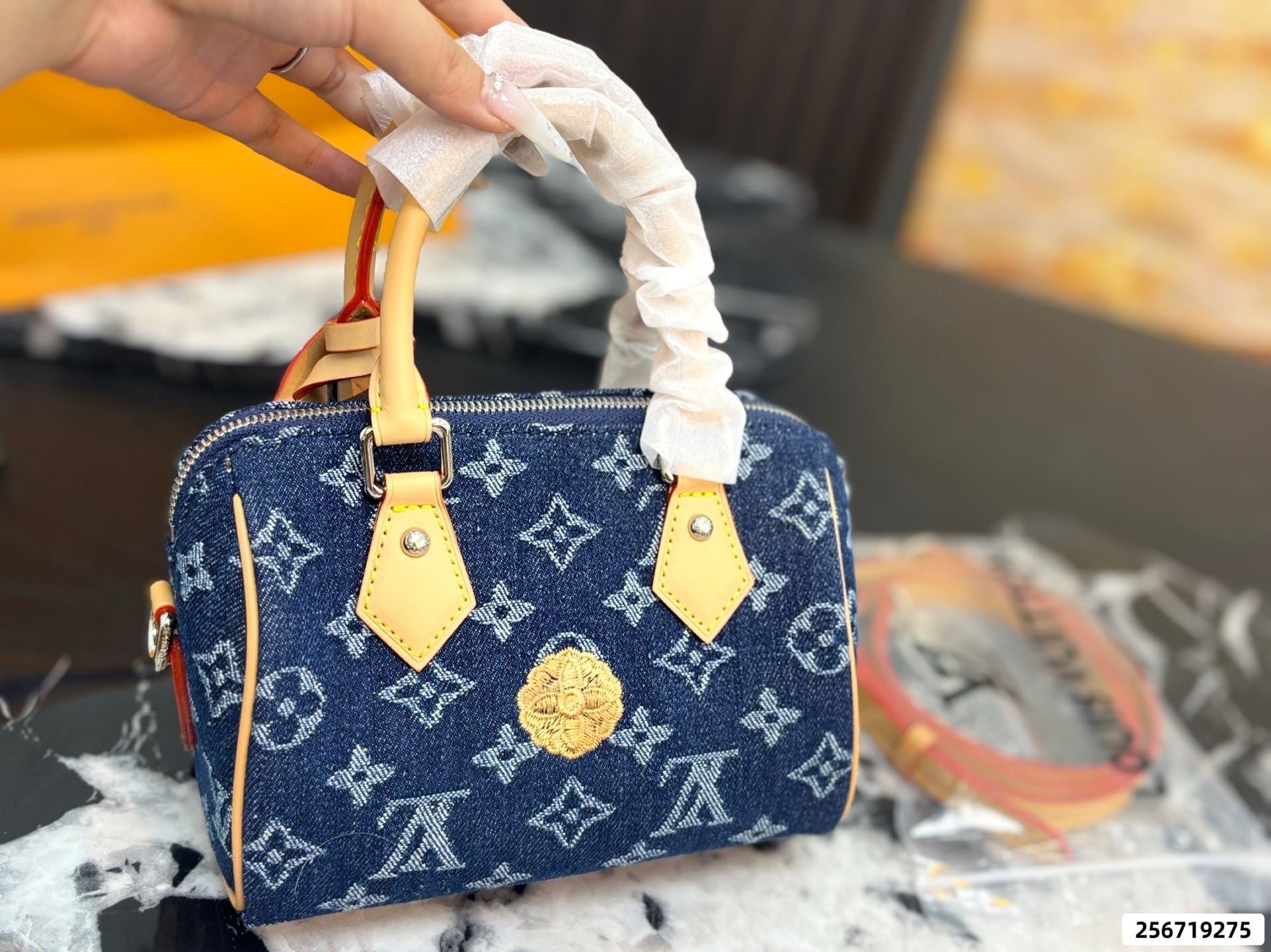 LV Denim Pillow Bag - Image 6