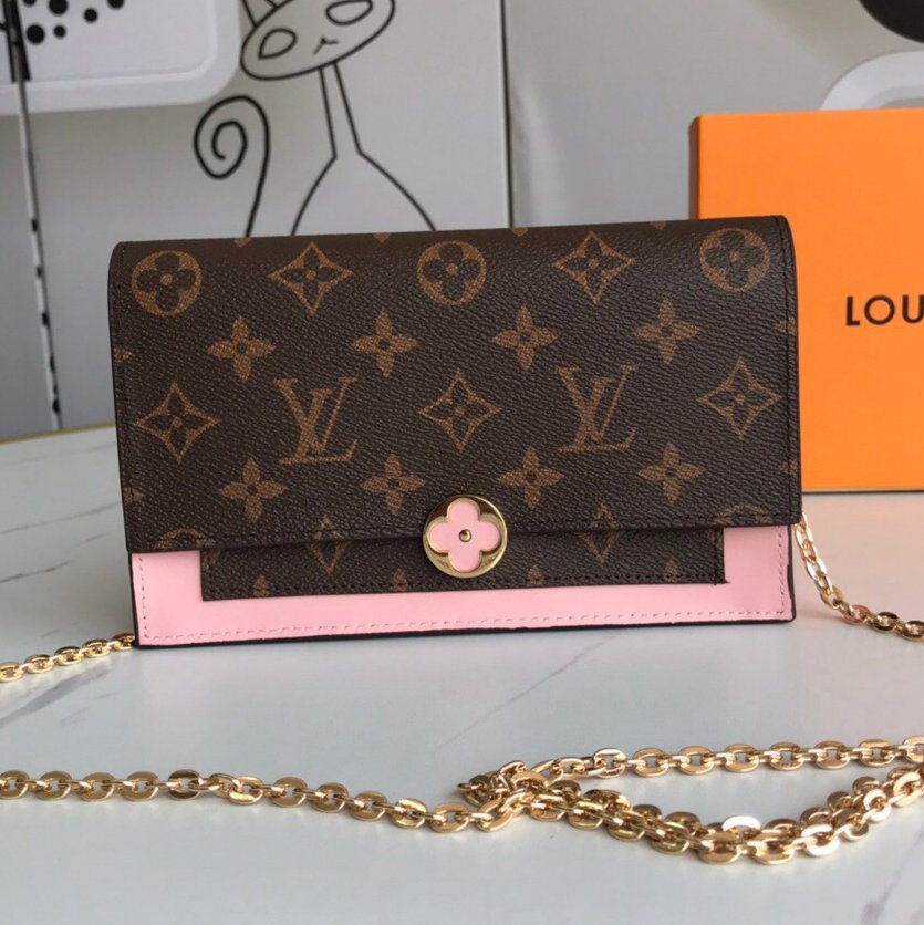 LV Flore Chain Wallet - Image 4