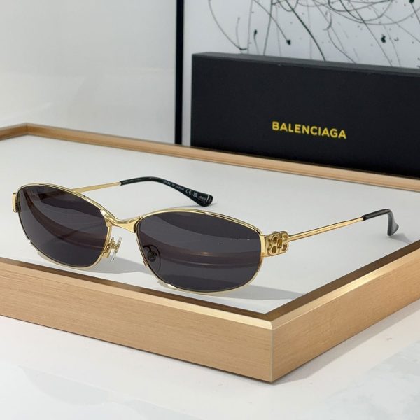 Balenciaga  Metal Mirror leg hollowed Out B Letter Logo   sunglasses Top quality