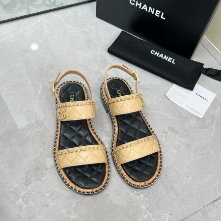 CHNEL* Women's Double Strap Chain Sandals - Image 3