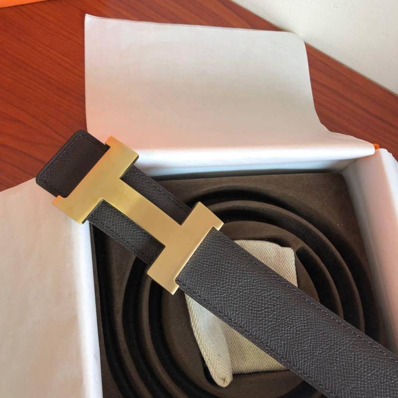 Hermes Mini Constance Guillochee Belt Buckle & Reversible Grey For Women, Women Belt 380MM - Image 1