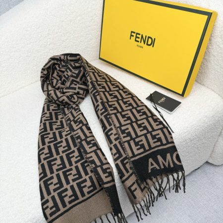 Fendi Wool Jacquard Unisex Scarf - Image 3