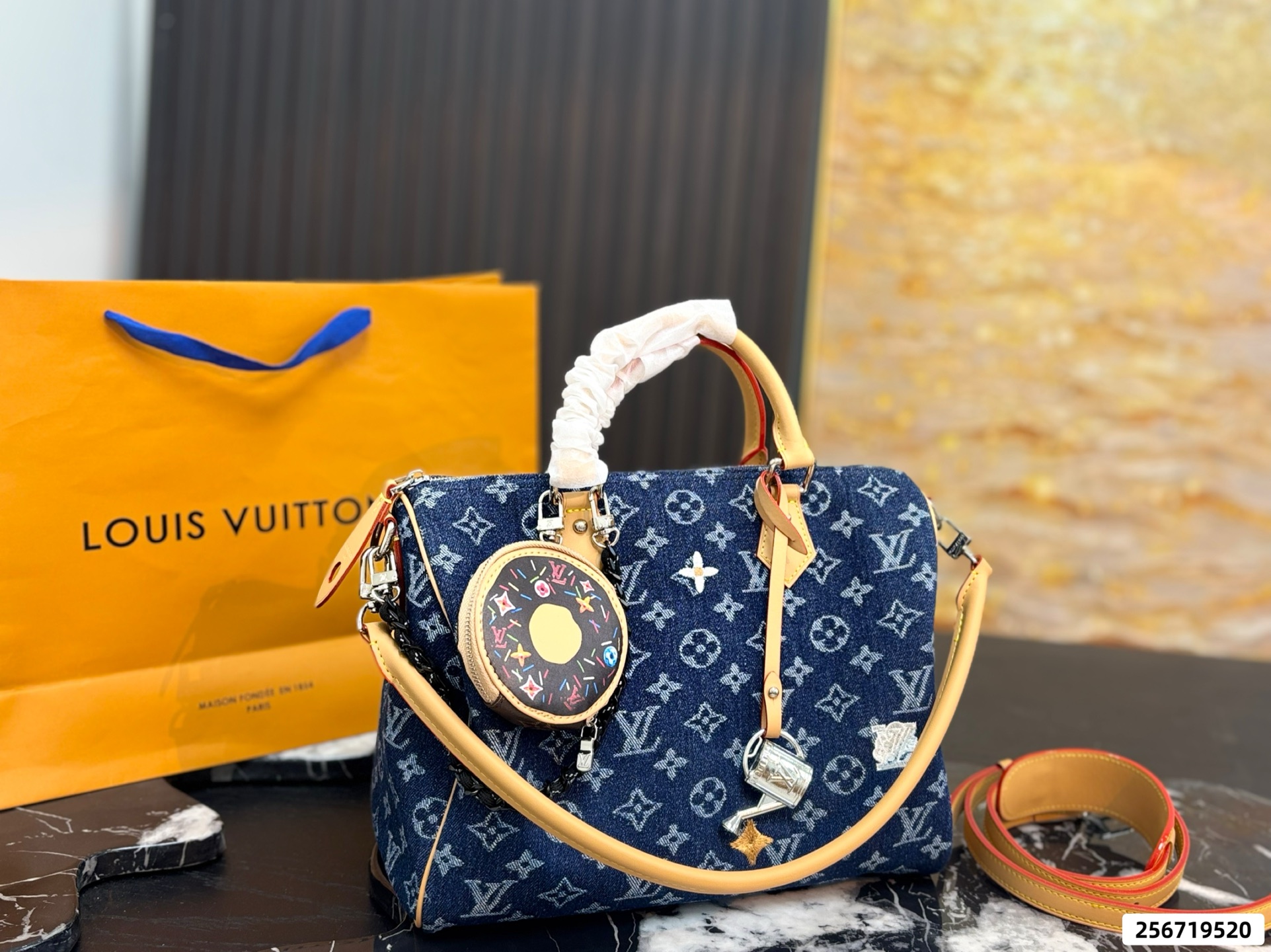 LV Denim Pillow Bag - Image 1