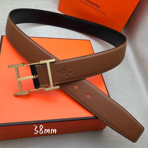Hermes H Belt Buckle & Reversible Brown For Women, Women Belt 380MM
