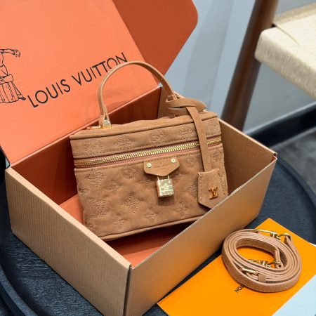 LV  Suede Vanity Bag - Image 4