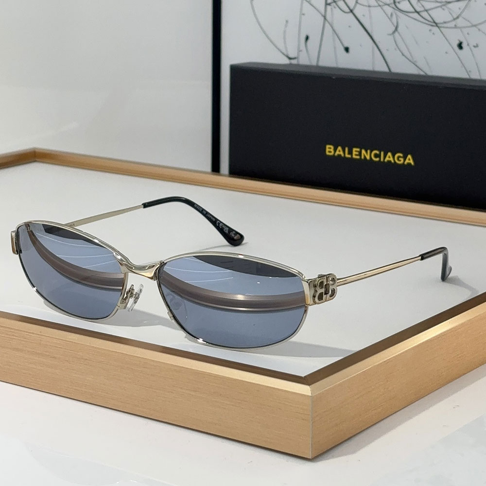 Balenciaga  Metal Mirror leg hollowed Out B Letter Logo   sunglasses Top quality - Image 6