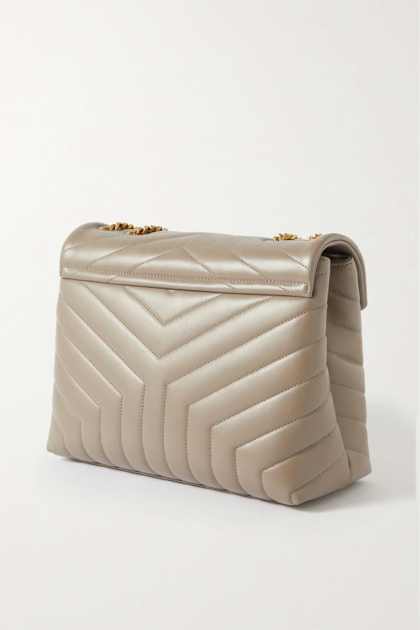 SAINT LAURENT Loulou medium quilted leather shoulder bag brown