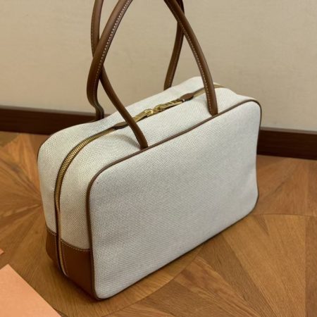 Miu Miu Beau Canvas and Leather Top Handle Bag - Image 7
