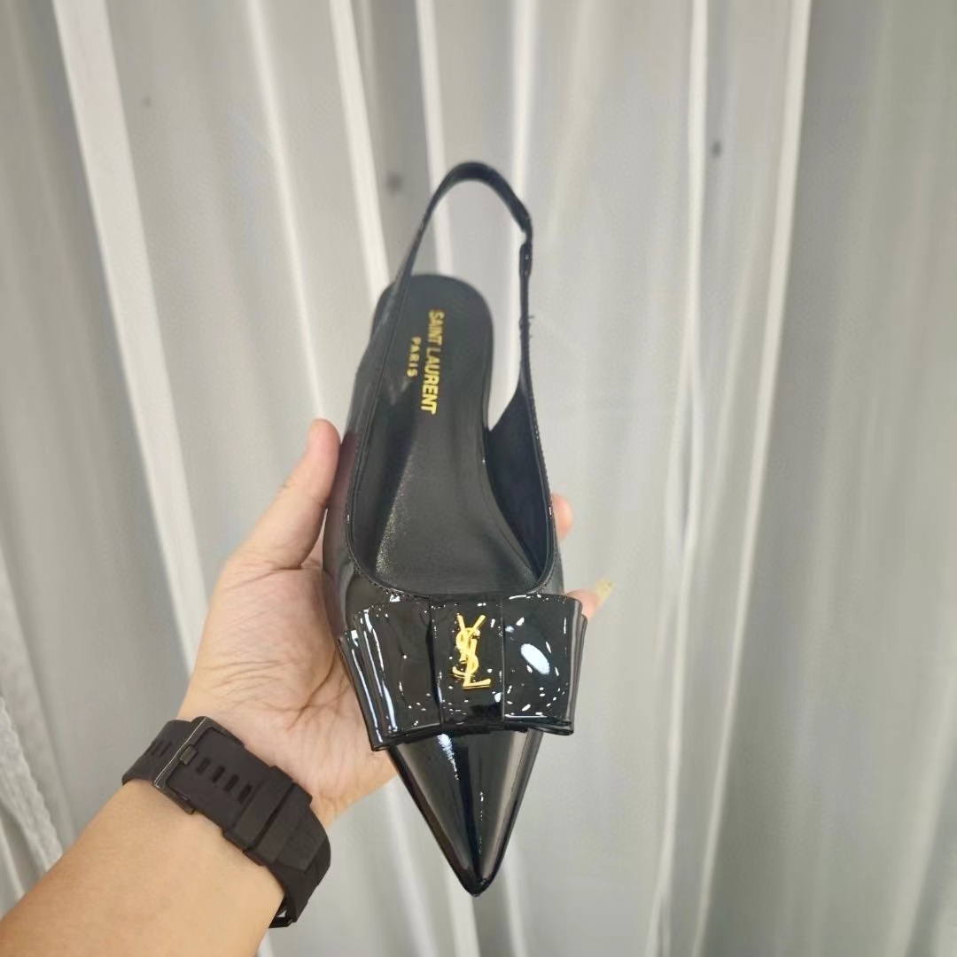 Saint Laurent Bow Slingback Flats - Image 3