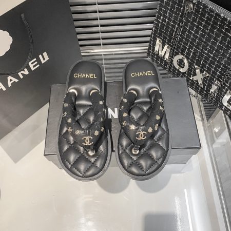 Chanel Interlocking CC Logo Flip-Flops - Image 2