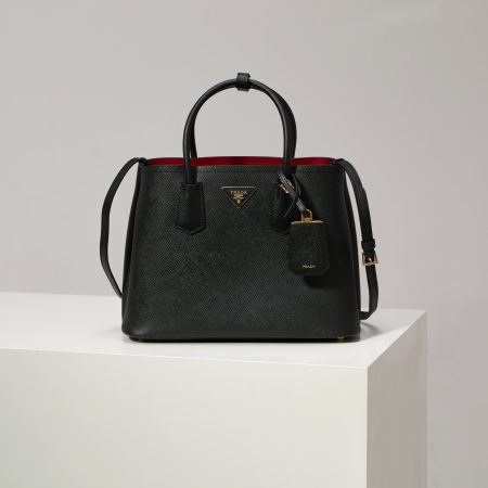 Prada Saffiano LeatherDouble Handle Medium Tote Bag - Image 1