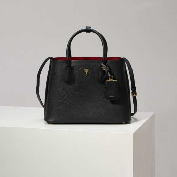 Prada Saffiano LeatherDouble Handle Medium Tote Bag