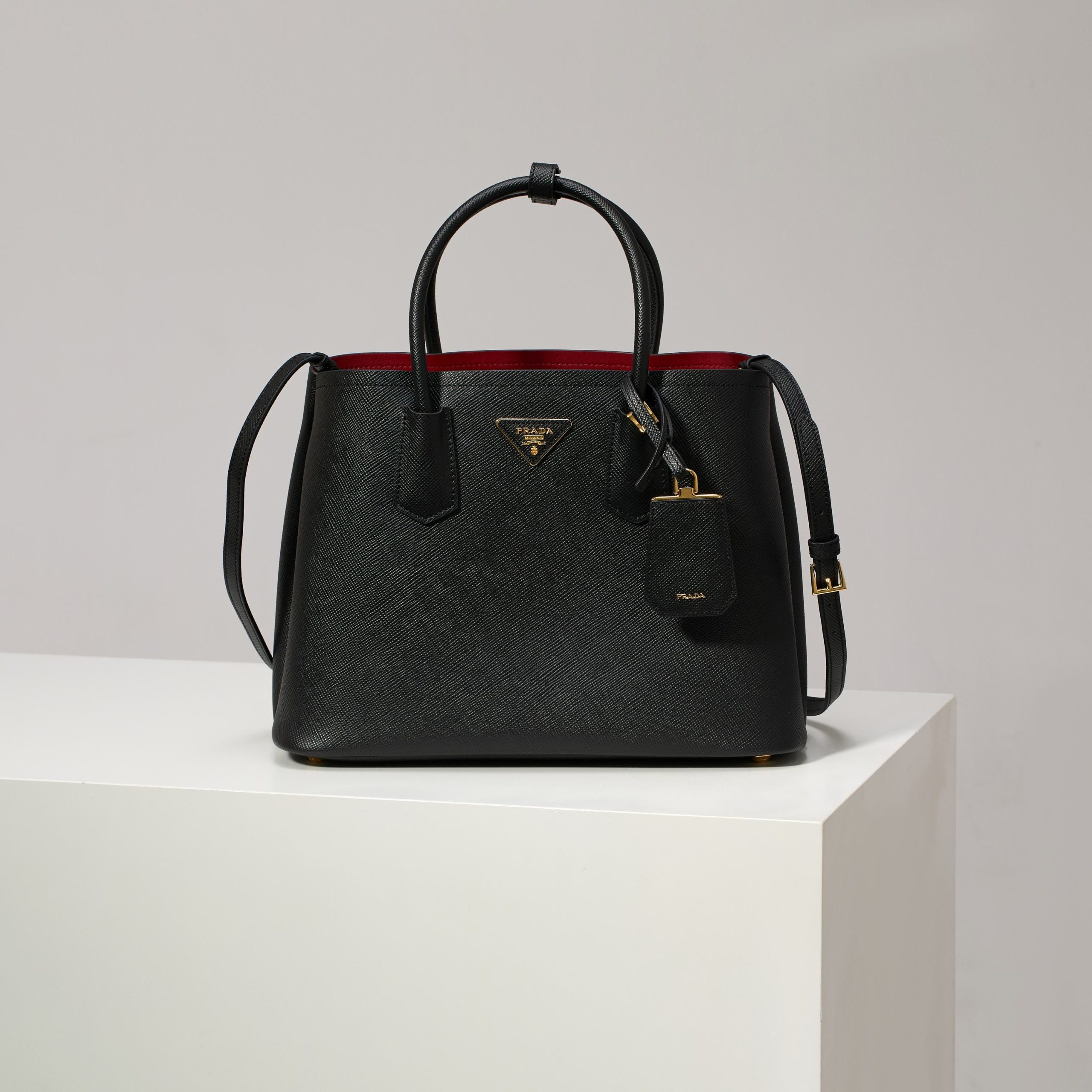 Prada Saffiano LeatherDouble Handle Medium Tote Bag - Image 1