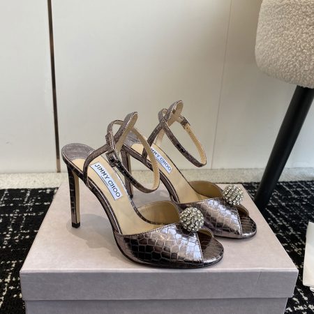 Jimmy Choo Sacora Leather Slingshot Fashion Buckle Slide Sandal - Image 11