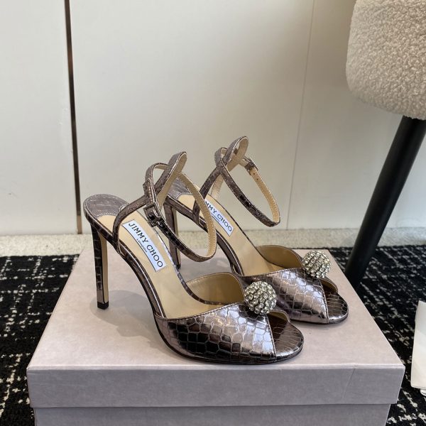 Jimmy Choo Sacora Leather Slingshot Fashion Buckle Slide Sandal