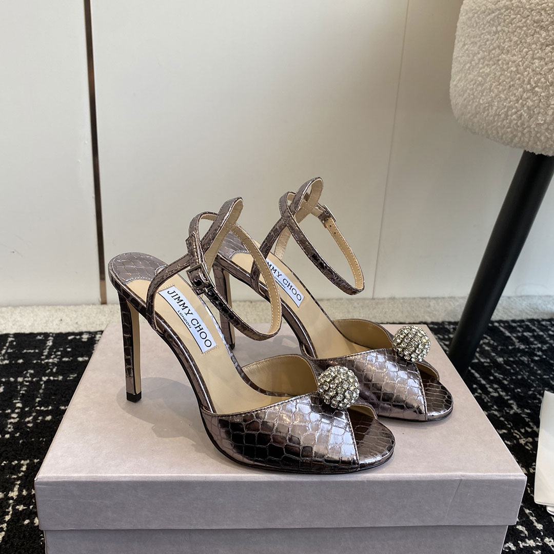 Jimmy Choo Sacora Leather Slingshot Fashion Buckle Slide Sandal - Image 11