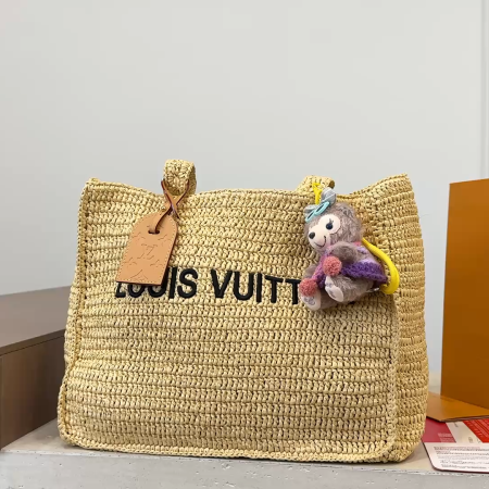LV Straw Basket Tote Bag - Image 1