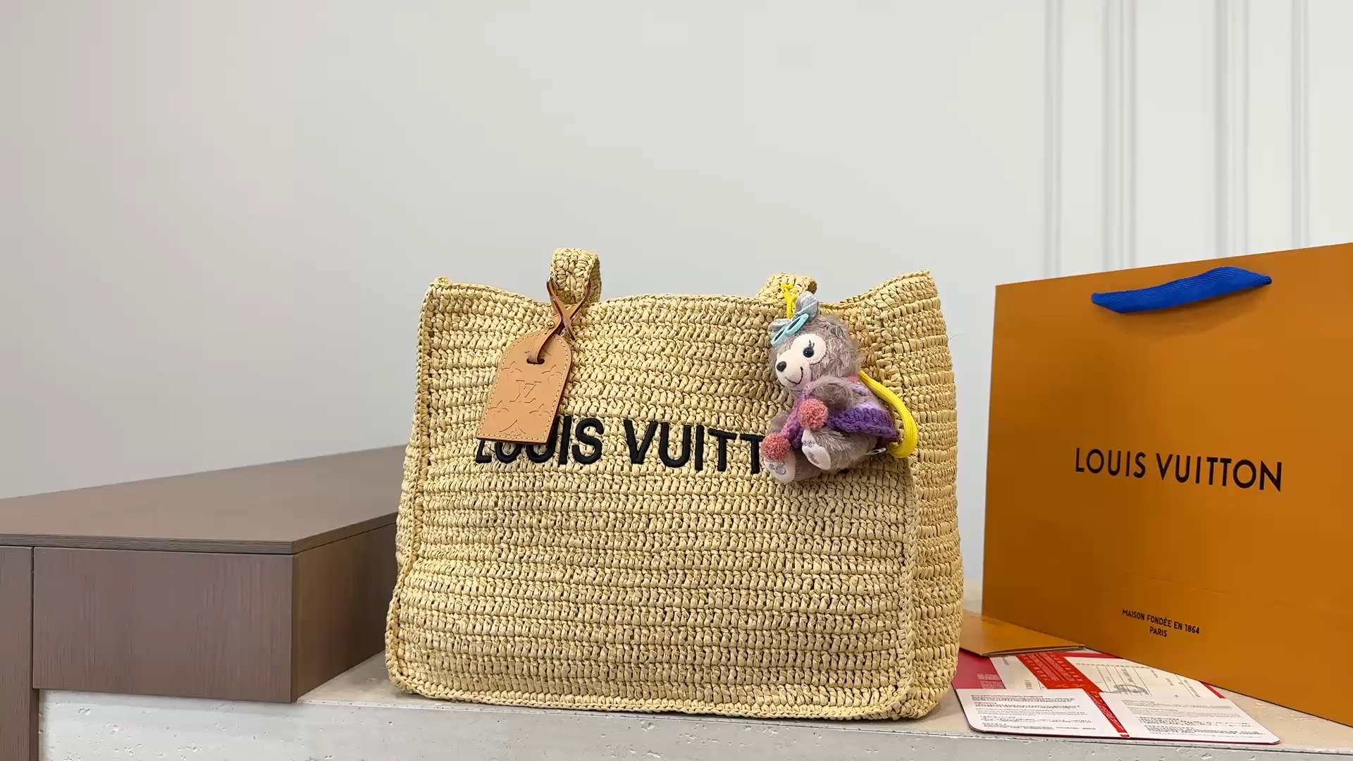 LV Straw Basket Tote Bag - Image 1