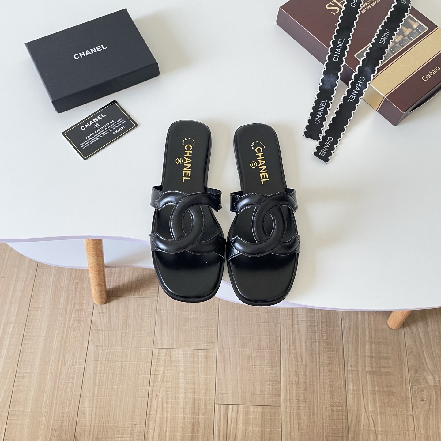Chanel 26P Double C Openwork Flat Sandals - Image 4