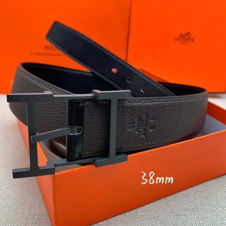 Hermes H Belt Buckle & Reversible Black For Women, Women Belt 380MM - Image 8