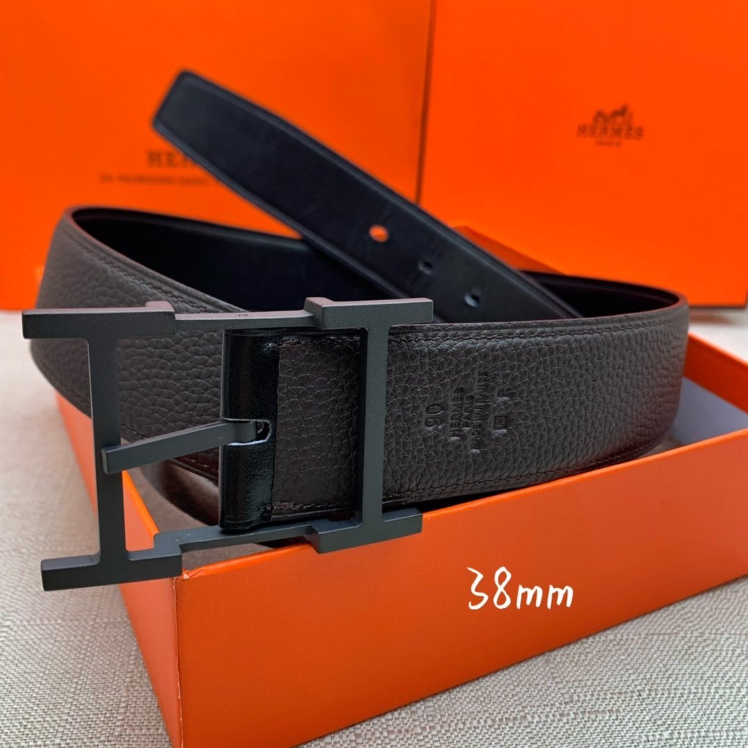 Hermes H Belt Buckle & Reversible Black For Women, Women Belt 380MM - Image 8