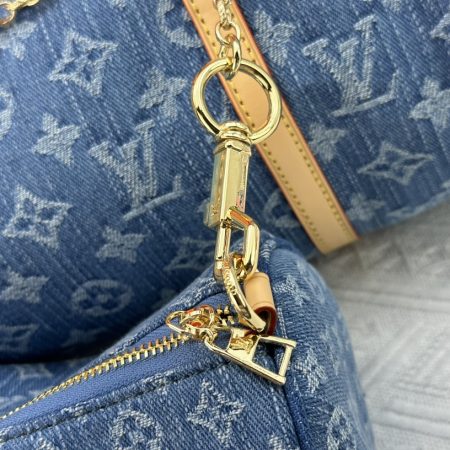 LV Papillon Denim Speedy Bandouliere Bag - Image 4