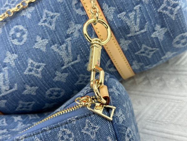 LV Papillon Denim Speedy Bandouliere Bag
