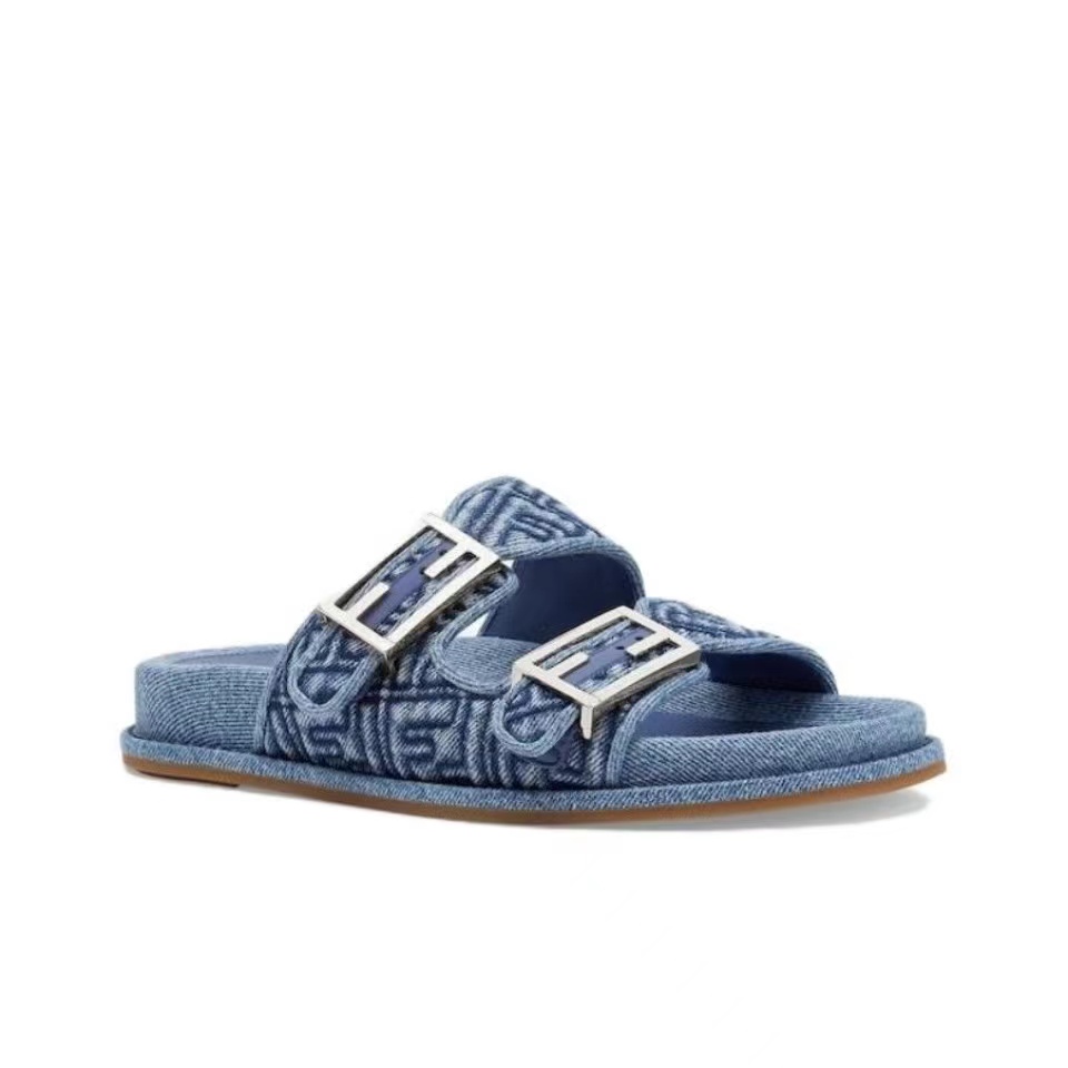 Fendi Fabric One Word Comfortable Slippers Shoes Sandal - Image 1