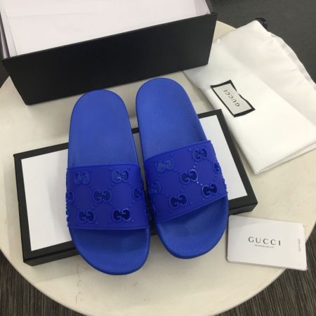 Gucci Womens GG Slide Rubber Sandals 573922 - Image 5
