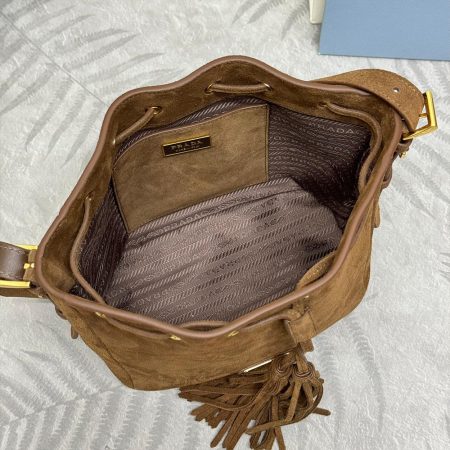 Prada Suede Bucket Bag 10A quality 1BE079 - Image 8
