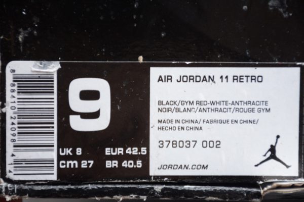 JORDAN 11 RETRO BP "72-10" black 378037-002