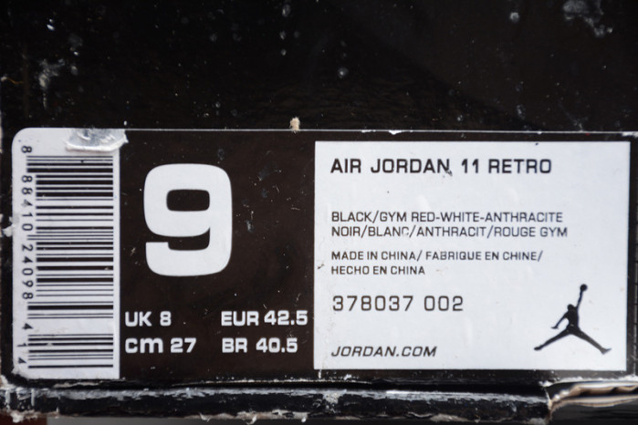 JORDAN 11 RETRO BP "72-10" black 378037-002 - Image 14