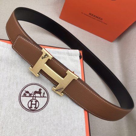 Hermes H Belt Buckle & Reversible Brown For Women, Women Belt 380MM