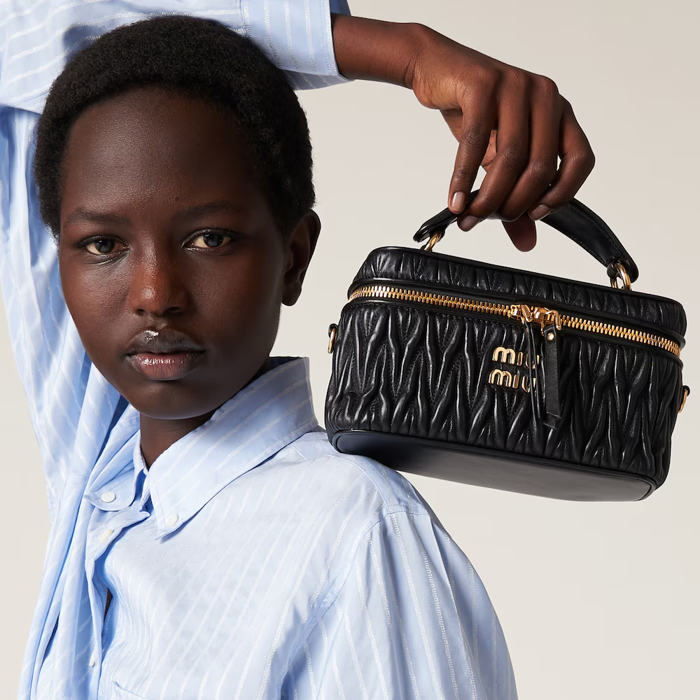 MIU MIU Matelassé Nappa Leather Shoulder Bag - Image 3