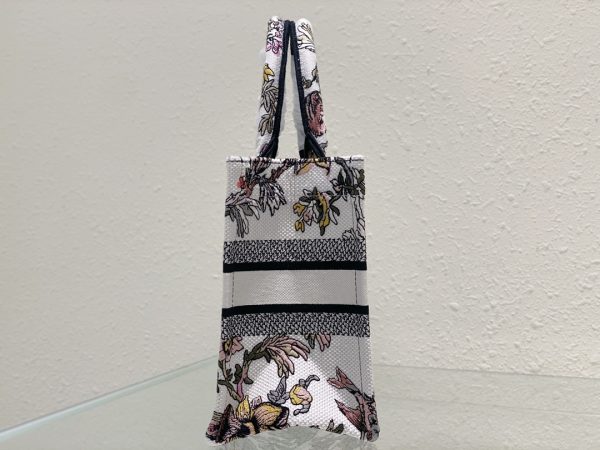 Dior Book Tote Small White Multicolor Dior Jardin Botanique Embroidery