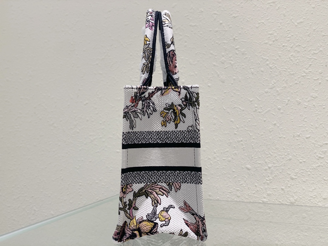 Dior Book Tote Small White Multicolor Dior Jardin Botanique Embroidery - Image 9